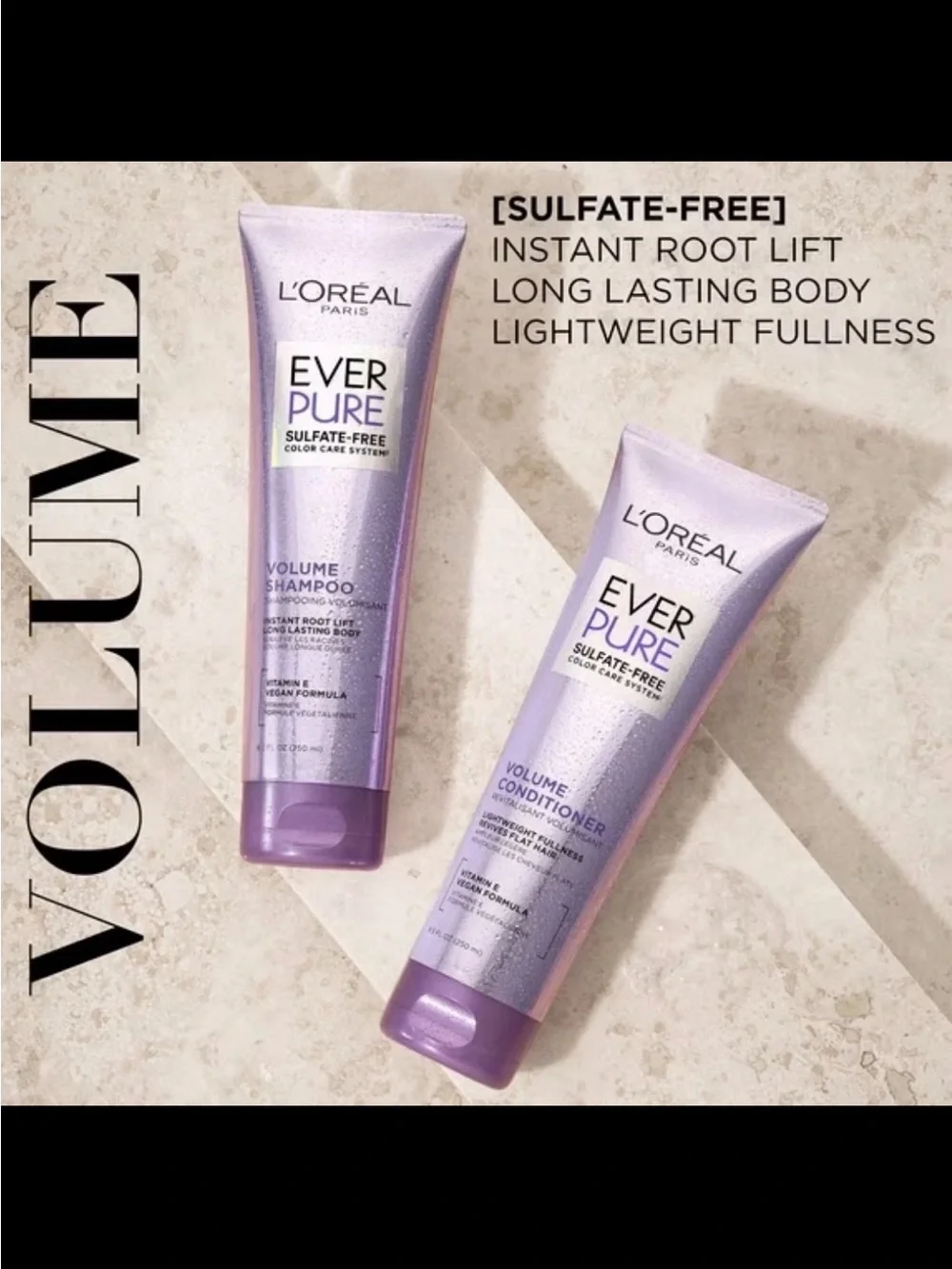 L'Oreal Paris EverPure Volume Sulfate Free Conditioner Squeeze 8.5 fl oz  NEW